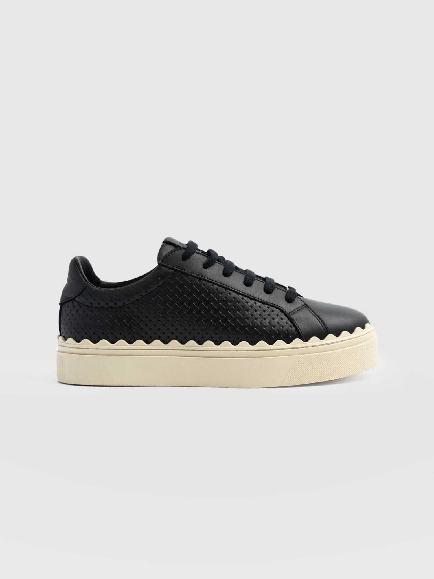 Brook Scallop Sneaker - Black | Saint + Sofia