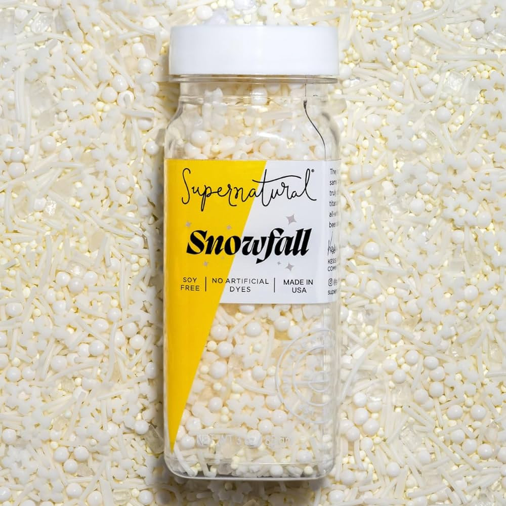 Snowfall Natural White Snowflake Sprinkles by Supernatural, No Artificial Dyes, Soy Free, Gluten ... | Amazon (US)