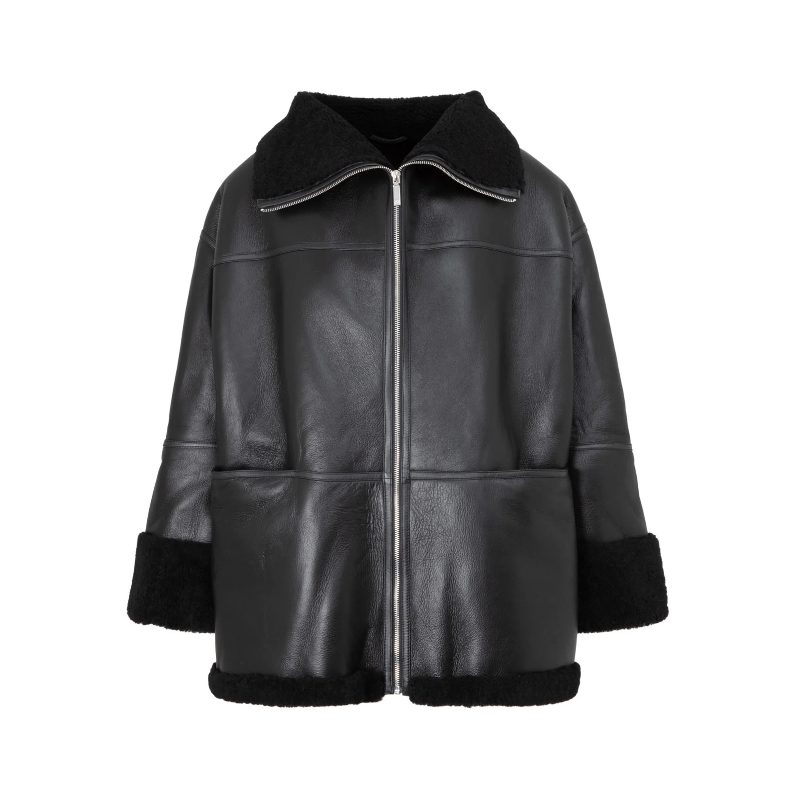 Totême Shearling Trim Jacket | Cettire Global