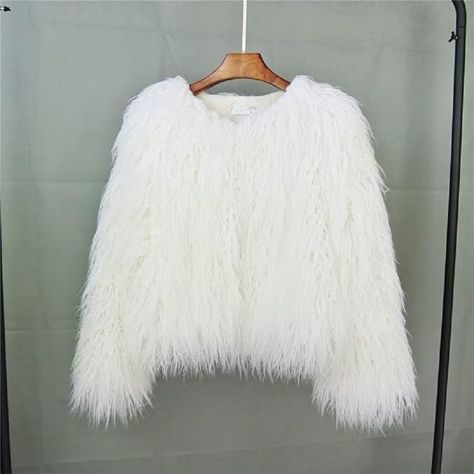 Winter Fluffy Faux Fur Coat Women's Shaggy Jacket Long Sleeve Outwear | Amazon (US)