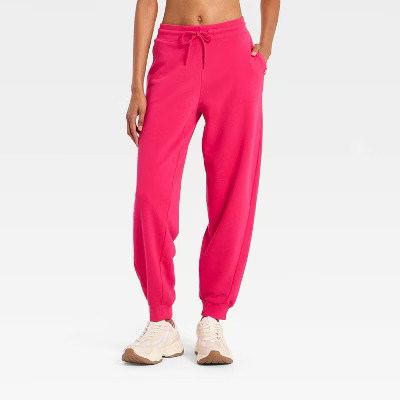 Women's French Terry Jogger Sweatpants - JoyLab™ Red XL | Target