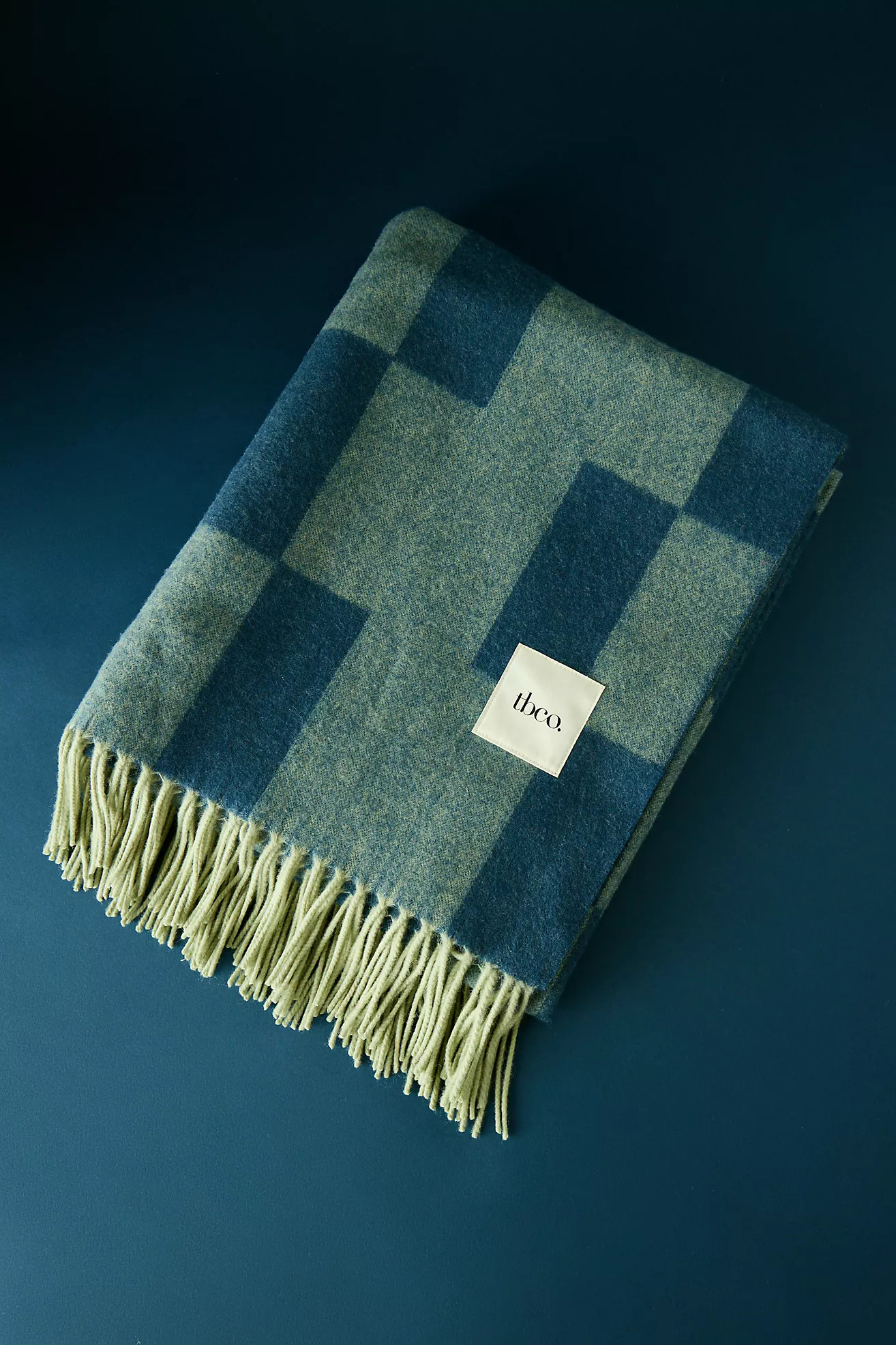 TBCo Lambswool Green Checker Throw Blanket | Anthropologie (UK)