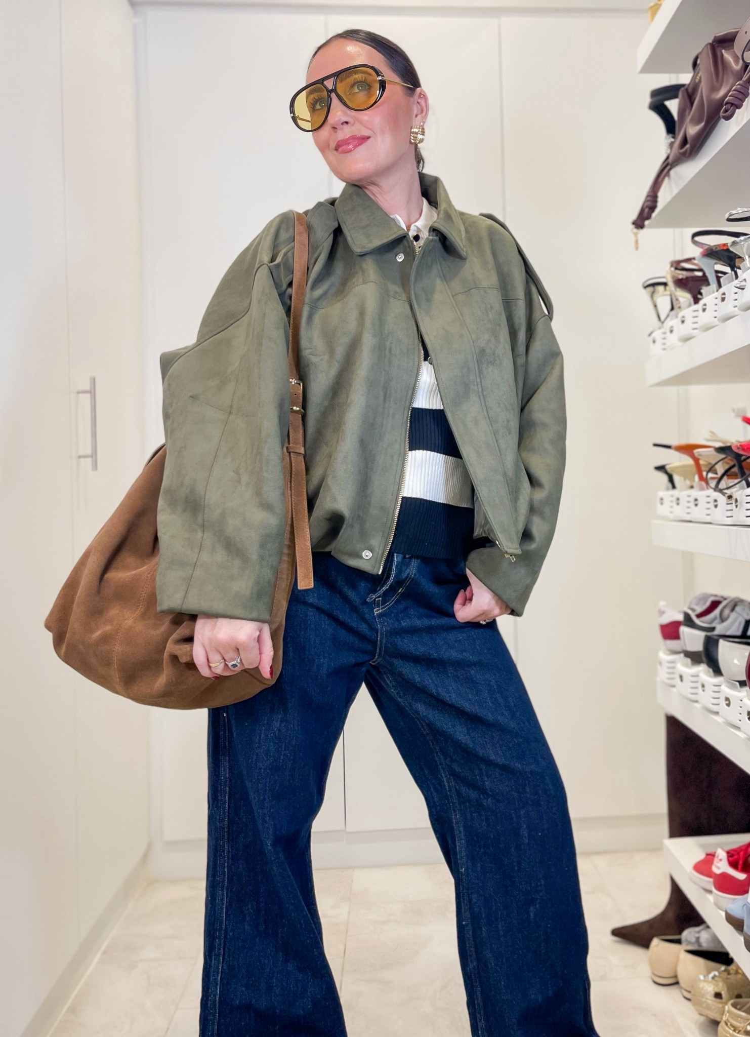 The Zara green suede jacket but for a third of the price! #zaraviraljacket #zarasuedebomber #zaragreensuedejacket