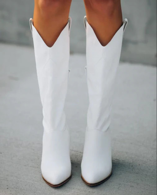 Legend Faux Leather Western Boot - White | VICI