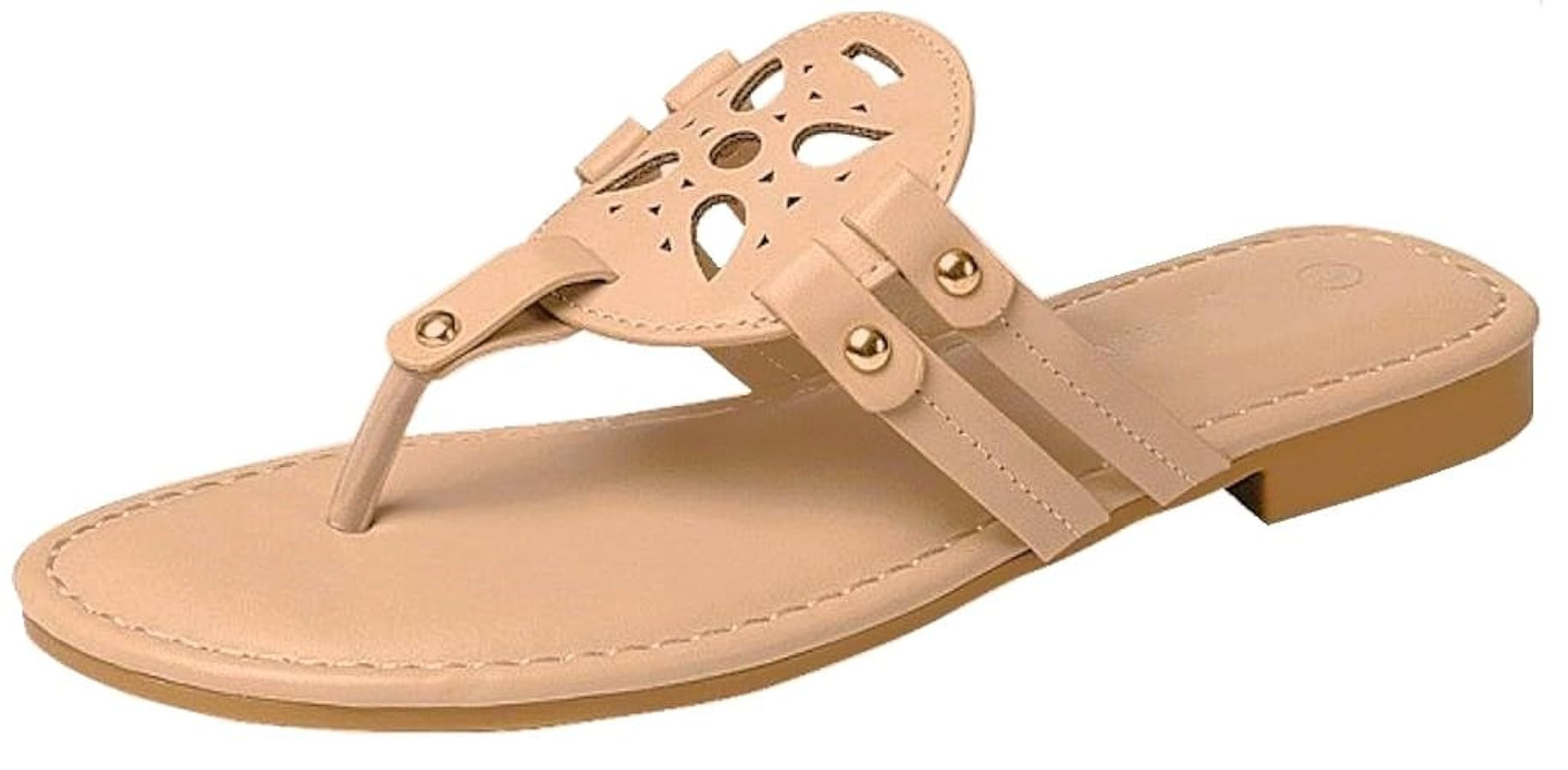 TruFox Women's Medallion Flat Sandals Comfortable Soft Cushion Slide Slip on Summer Beach Thong F... | Amazon (US)