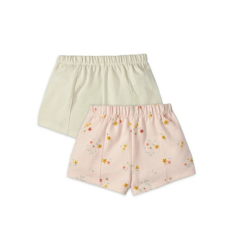 Modern Moments by Gerber Toddler Girl Peached French Terry Shorts, 2-Pack, Sizes 12M-5T | Walmart (US)