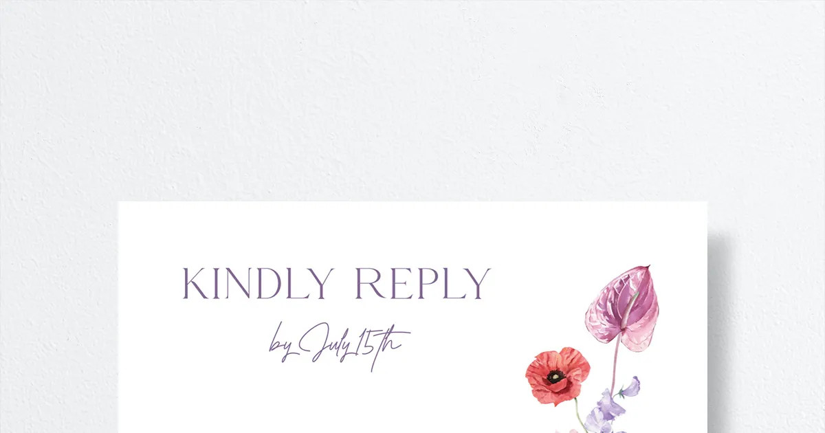 Whimsical Maximalist Floral Wedding Response Cards | The Knot 