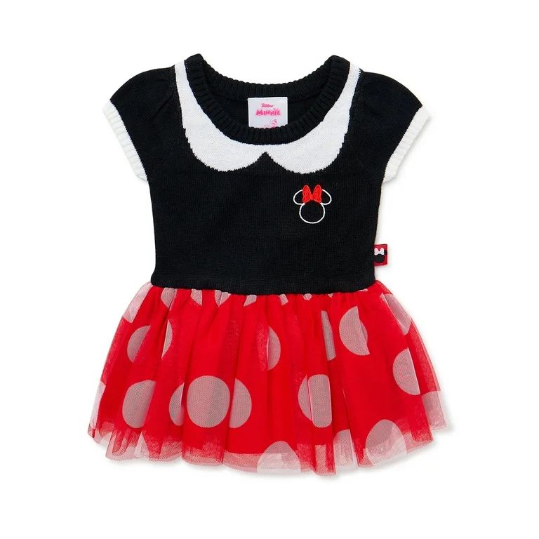 Baby Girls Minnie Mouse Cosplay Sweater Dress, Sizes 0/3M-6/9M | Walmart (US)