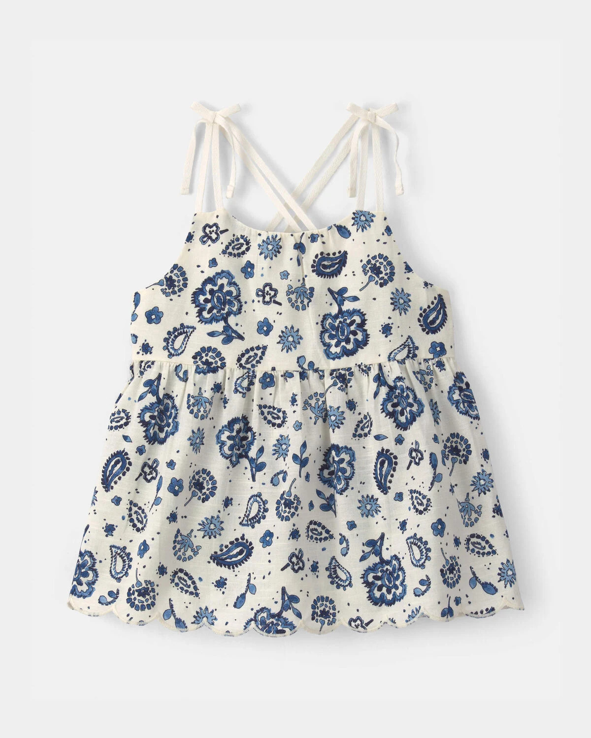 Toddler Girl Paisley Tank Top - Blue/Ivory | Carter's Inc