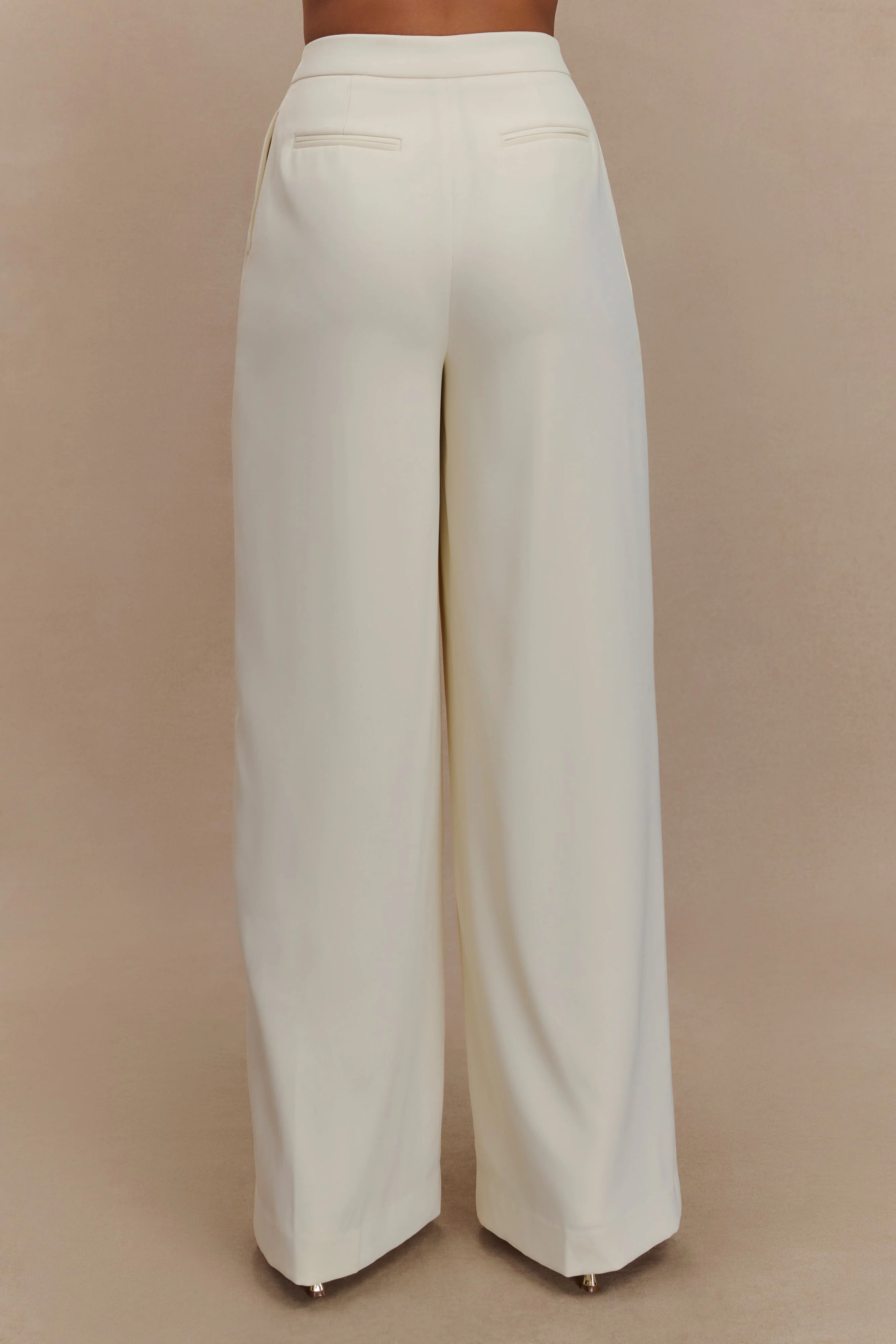 Faith Suiting Wide Leg Pant - Ivory | MESHKI US