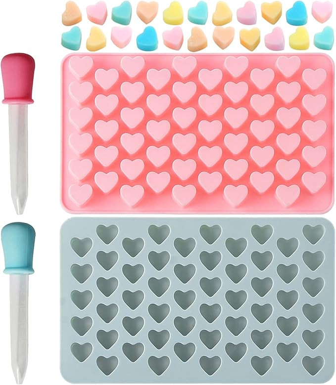 Verdental Small Heart Shape Silicone Candy Molds Non-stick Gummy Mould Pack of 2 Cake Fondant ice... | Amazon (US)
