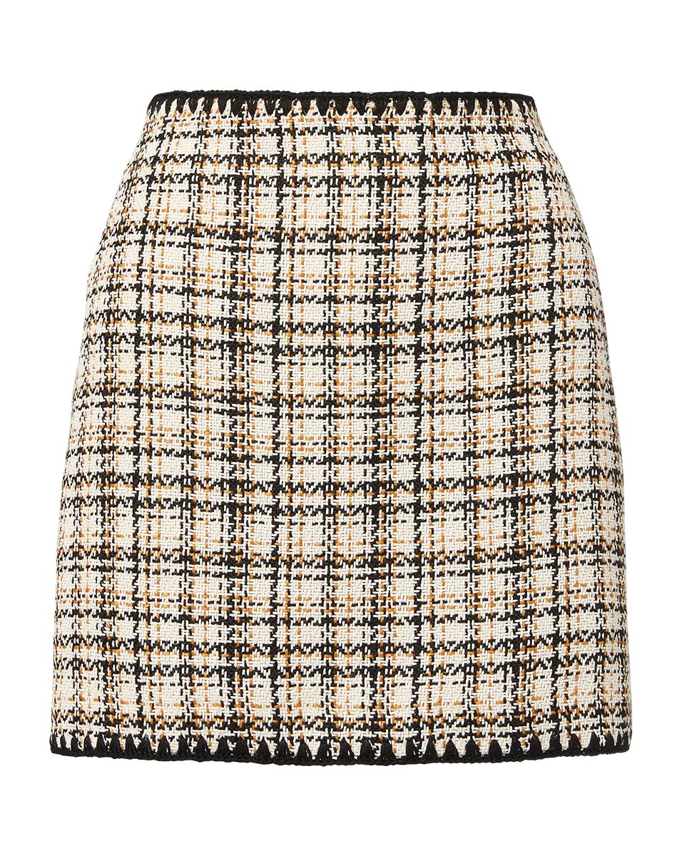 Ohemia Crochet-Trim Tweed Miniskirt | Veronica Beard