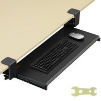 VEVOR Clamp on Keyboard Tray Under Desk, Desk Keyboard Tray Slide out with Sturdy No-drill C Clamp Mount, Large 26.8 x 11 inch Slide-out Computer Drawer for Typing in Home, Office Work | Vevor US