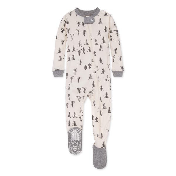 Pine Forest Organic Baby Zip Front Footed Sleeper | Burts Bees Baby
