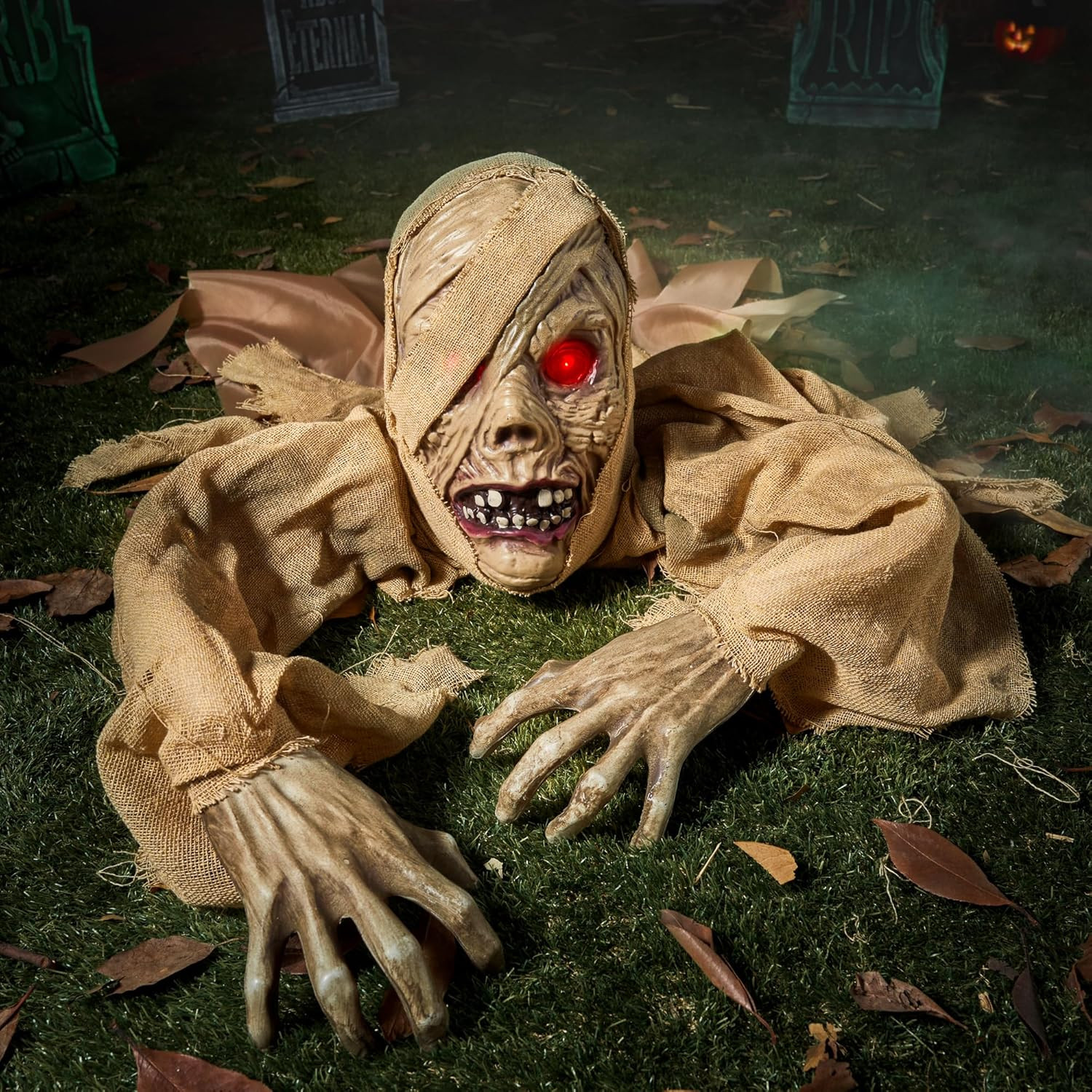 JOYIN Halloween Zombie Groundbreaker Outdoor Decoration, Zombie Groundbreaker with Light-up Eyes and Creepy Sound (Sound Activation) for Halloween Outside, Lawn, Graveyard Decor, Haunted House Props | Amazon (US)