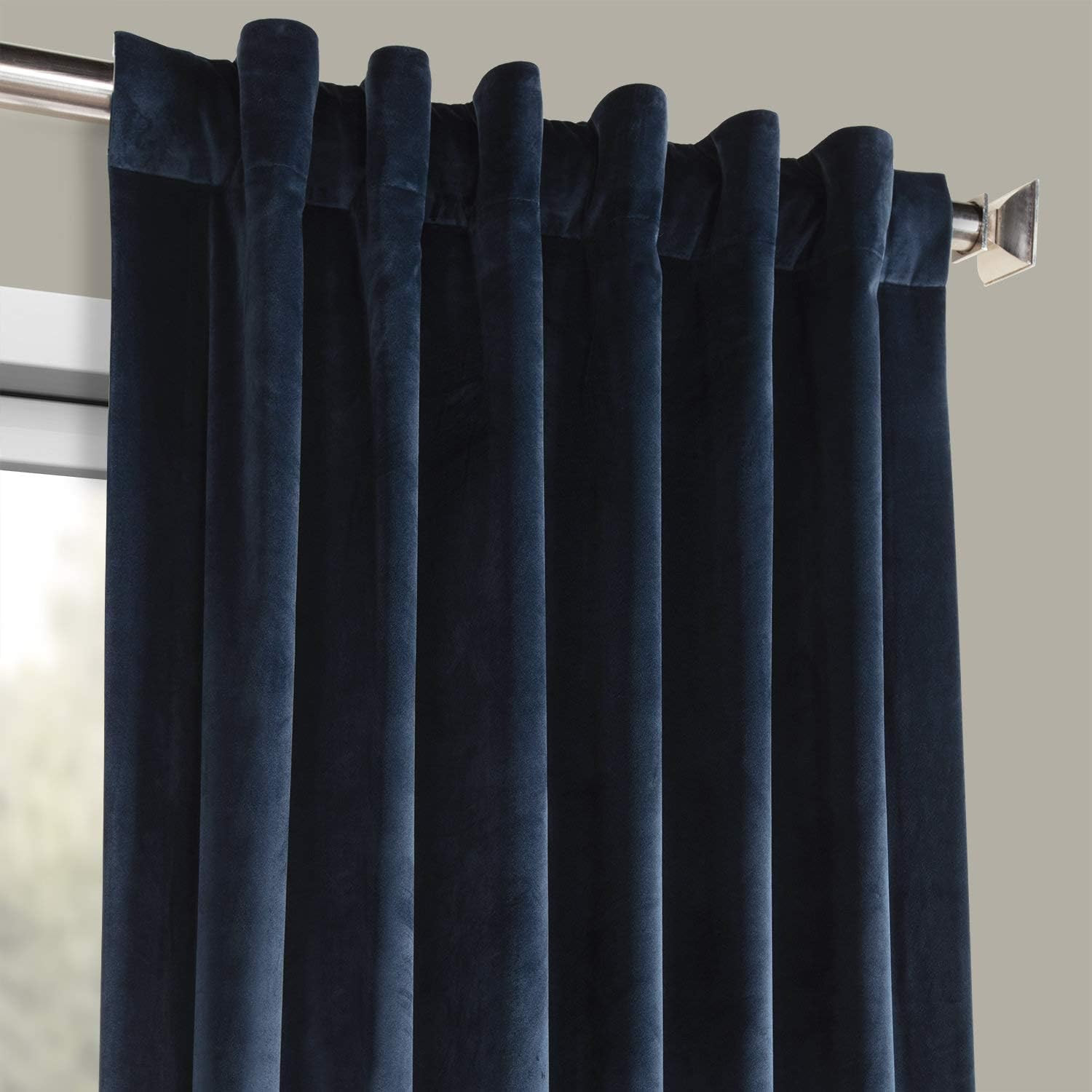 HPD Half Price Drapes VPYC Heritage Plush Velvet Curtain (1 Panel), 50 X 84, Eternal Blue | Amazon (US)