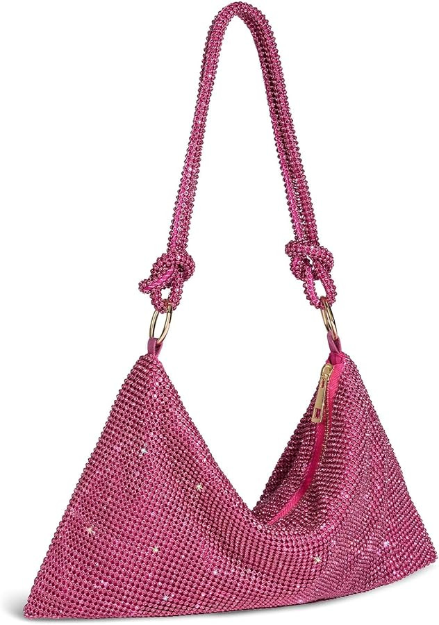 SWEETV Sparkly Rhinestone Purse for Women Silver Clutch Purse Small Glitter Handbags for Weddings... | Amazon (US)