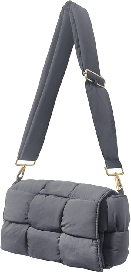 NAARIIAN Puffer shoulder bag Nylon padded woven handbag designer crossbody dupes women down purse | Amazon (US)