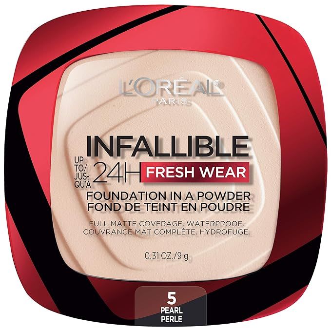 L'Oreal Paris Infallible Fresh Wear Foundation in a Powder, Up to 24H Wear, Pearl, 0.31 oz. | Amazon (US)