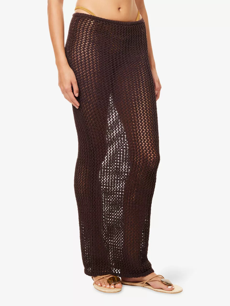 Fontelina Crochet Cotton-Blend Knit Maxi Skirt | Selfridges