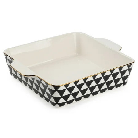 Thyme & Table 8" Square Ceramic Baker - Black & White Medallion | Walmart (US)