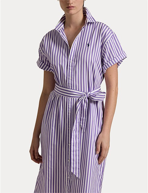 BELTED STRIPED COTTON SHIRTDRESS | David Jones (Australia & New Zealand)