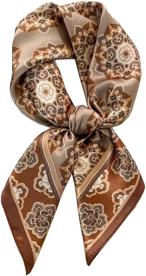 ANDANTINO 100% Mulberry Silk Scarf -21” Lightweight Square Neckerchief – Breathable Digital P... | Amazon (US)