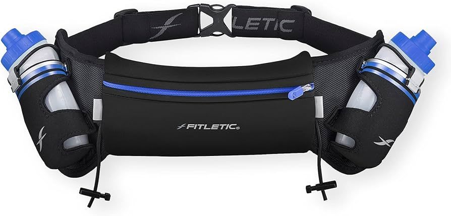 Fitletic Hydration Running Belt with Water Bottles for Men & Women – 2 Quick Flow 8oz Running W... | Amazon (US)