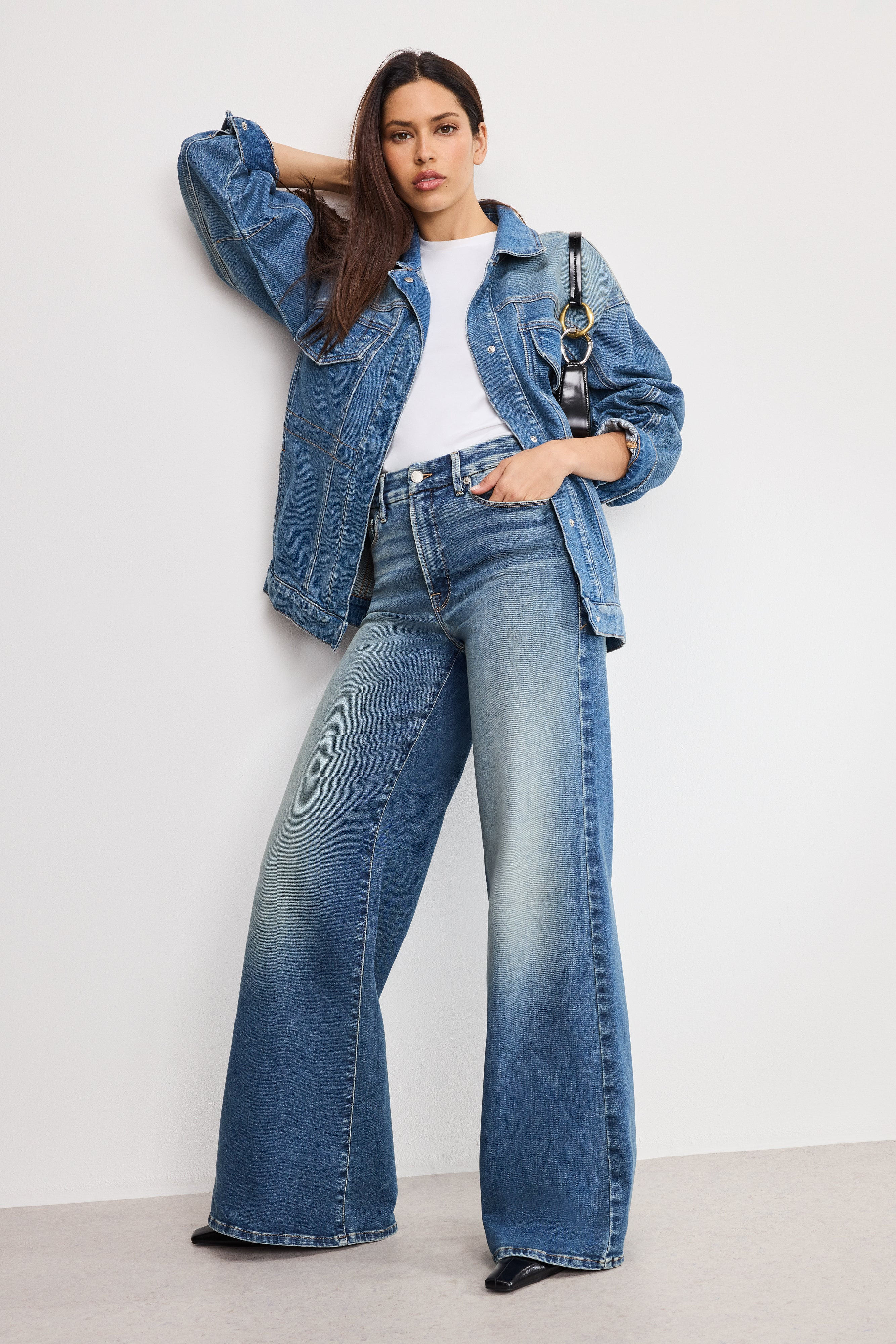 SOFT TECH GOOD WAIST PALAZZO JEANS | INDIGO986 - GOOD AMERICAN | Good American