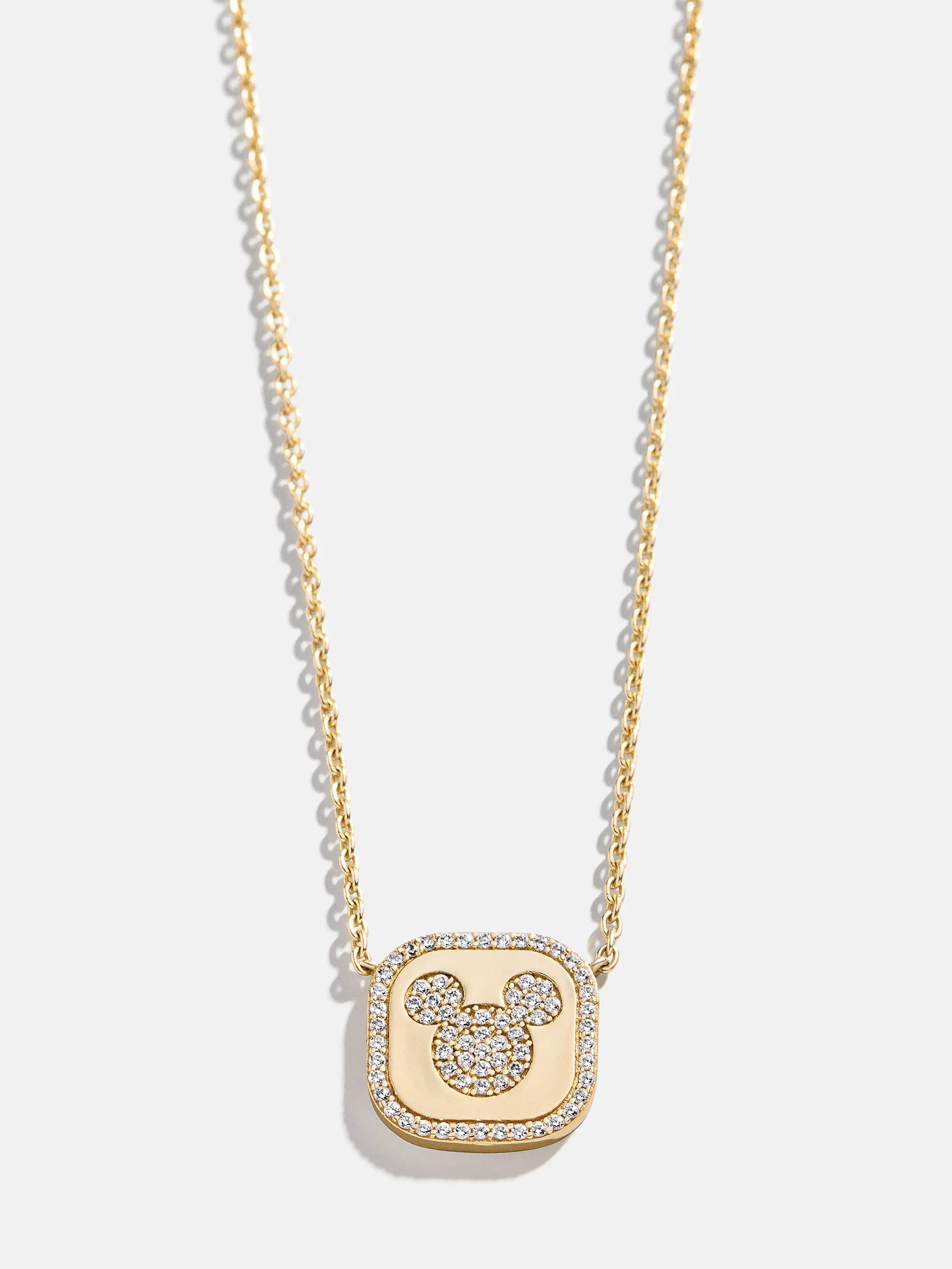 Disney Mickey Mouse 18K Gold Plated Sterling Silver Pendant Necklace - Gold/Pavé | BaubleBar