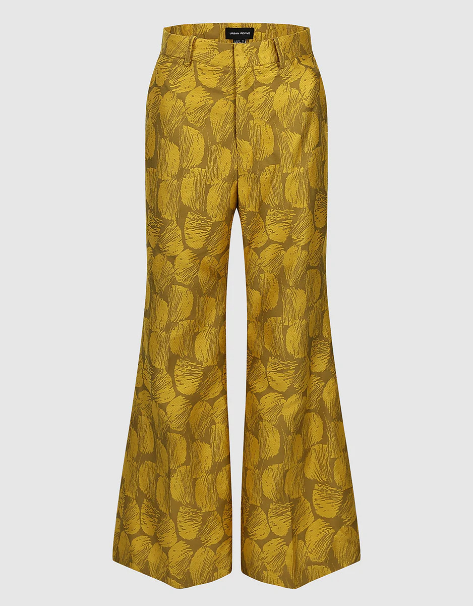 Tailored Printed Flare Pants | Urban Revivo