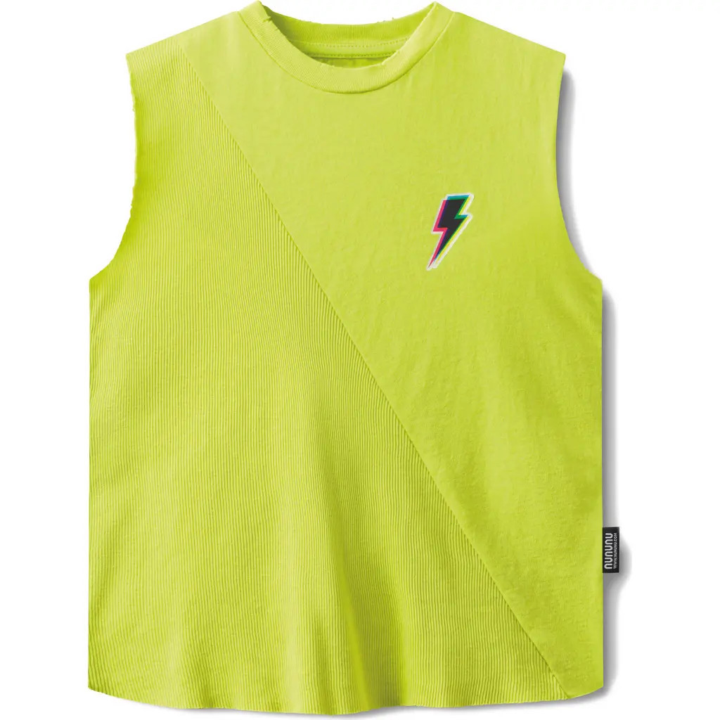 Nununu Kids' Dizzy Bolt Sleeveless Graphic Tank in Hot Lime at Nordstrom Rack, Size 8-9Y | Nordstrom Rack