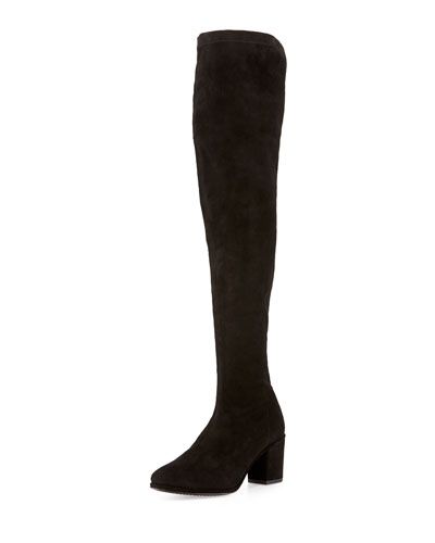 Marquee Suede Over-the-Knee Boot, Black | Neiman Marcus