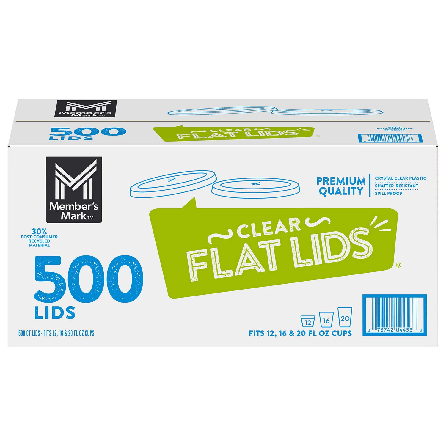 Member's Mark Clear Flat Plastic Lids with Straw Slot 500 ct. | Sam's Club