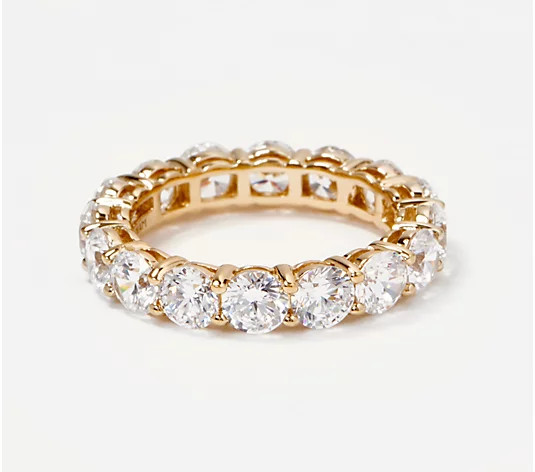 Diamonique Yellow Choice of Cut Eternity Band Ring, 14K Gold Clad | QVC