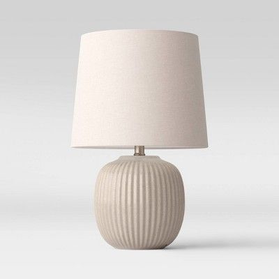 Large Ribbed Ceramic Table Lamp Tan - Threshold&#8482; | Target
