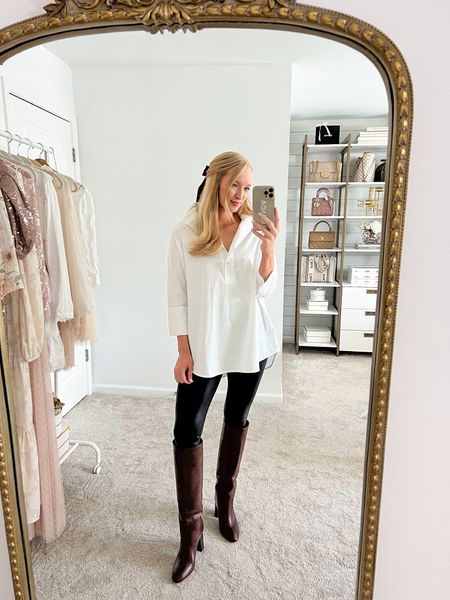 Neutral and classic go-to top to pair with the best leggings from Spanx. Some of my favorite boots are back in-stock and will go quick! 

#LTKstyletip #LTKSeasonal #LTKHoliday