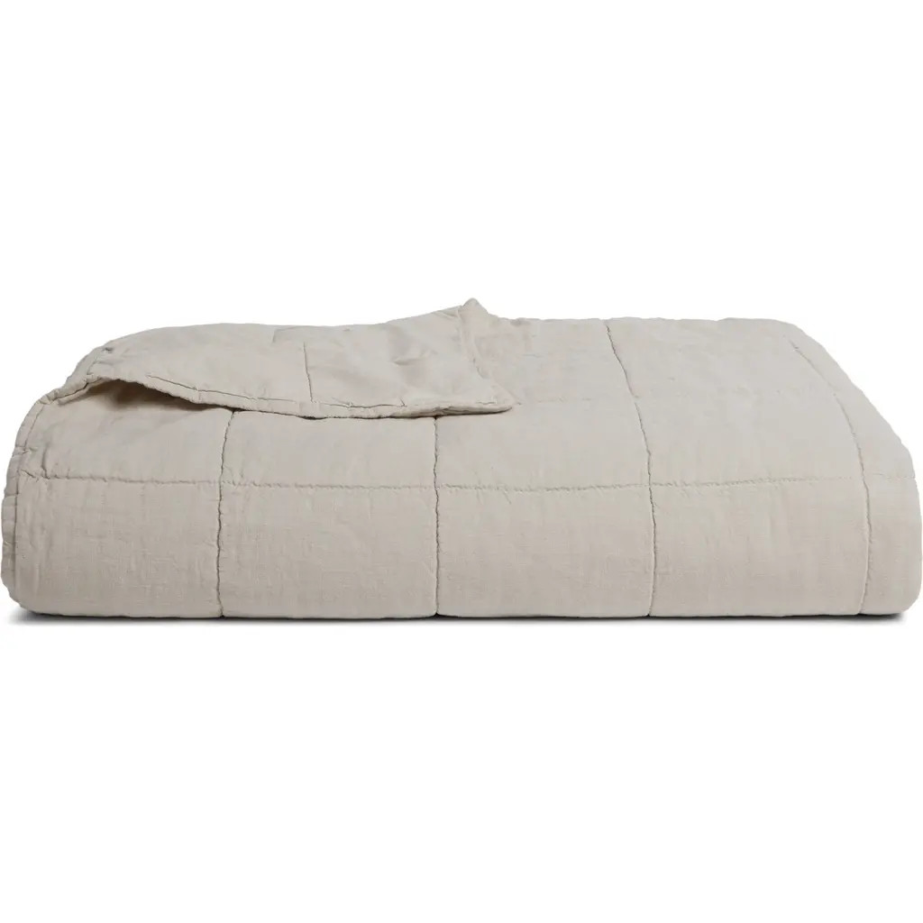 Parachute Linen Box Quilt in Bone at Nordstrom, Size Full | Nordstrom