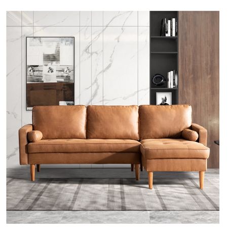 Ovios Sectional Couch Mid Century Modern 83" L shaped Couches with Chaise Faux Leather 3-Seater Sofas for Living Room Small Apartment 

#LTKstyletip #LTKhome #LTKSpringSale