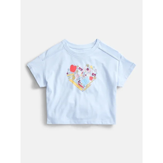 Wonder Nation Girls Graphic Tee with Short Sleeves, Sizes 4-10 | Walmart (US)