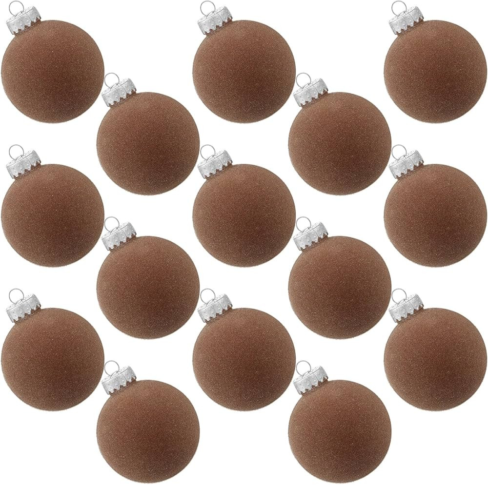 Liliful 15 Pcs Velvet Christmas Balls Bulk Flocked Christmas Tree Ball Ornaments Plastic Balls 3.... | Amazon (US)