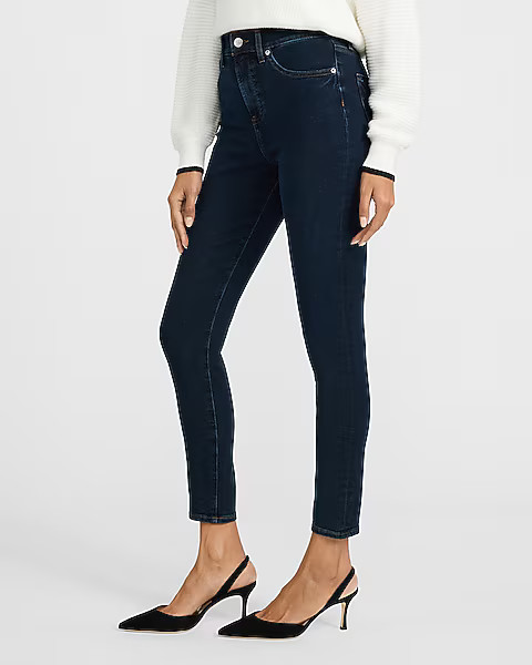 High Waisted Dark Wash Skinny Jeans | Express