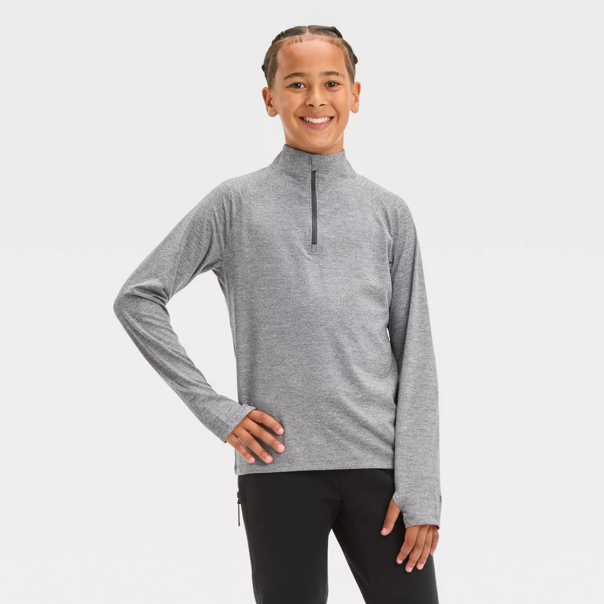 Boys' Soft Stretch 1/4 Zip Layered Sweatshirt - All In Motion™ | Target