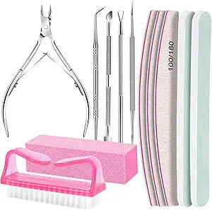 FANDAMEI Nail Care Kit, Nail Files 100/180, Nail Buffer Block, Cuticle Nippers, Cuticle Trimmer, ... | Amazon (US)