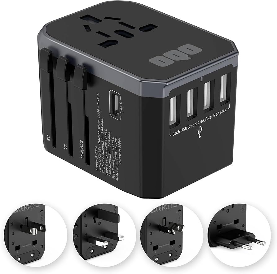 OQO Universal Travel Adapter - 6in1 European Travel Plug Adapter for 150+Countries W/Fast Charger... | Amazon (CA)