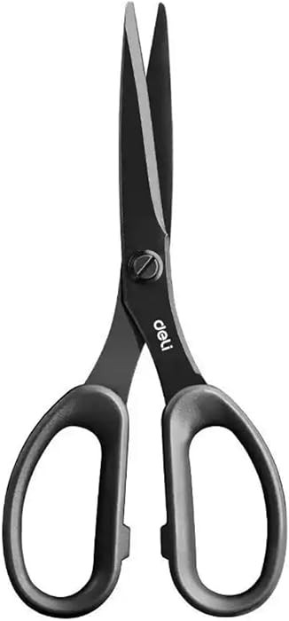 Deli Non-Stick Scissors, 8 Inch Stainless Steel Blades with Soft Grip Handles, Black/White Office... | Amazon (US)