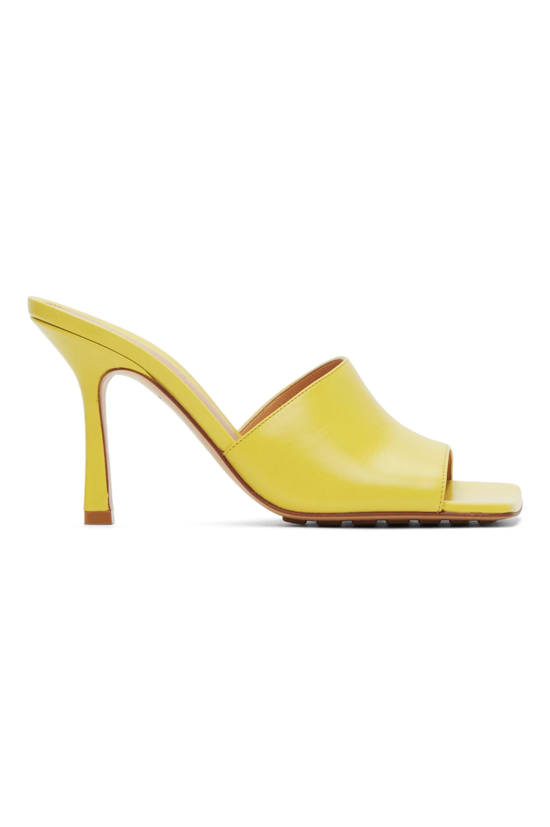 Yellow Stretch Heeled Sandals | SSENSE