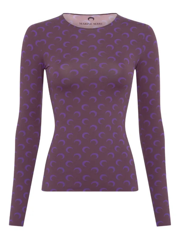 moon-printed long-sleeved T-shirt | Farfetch Global
