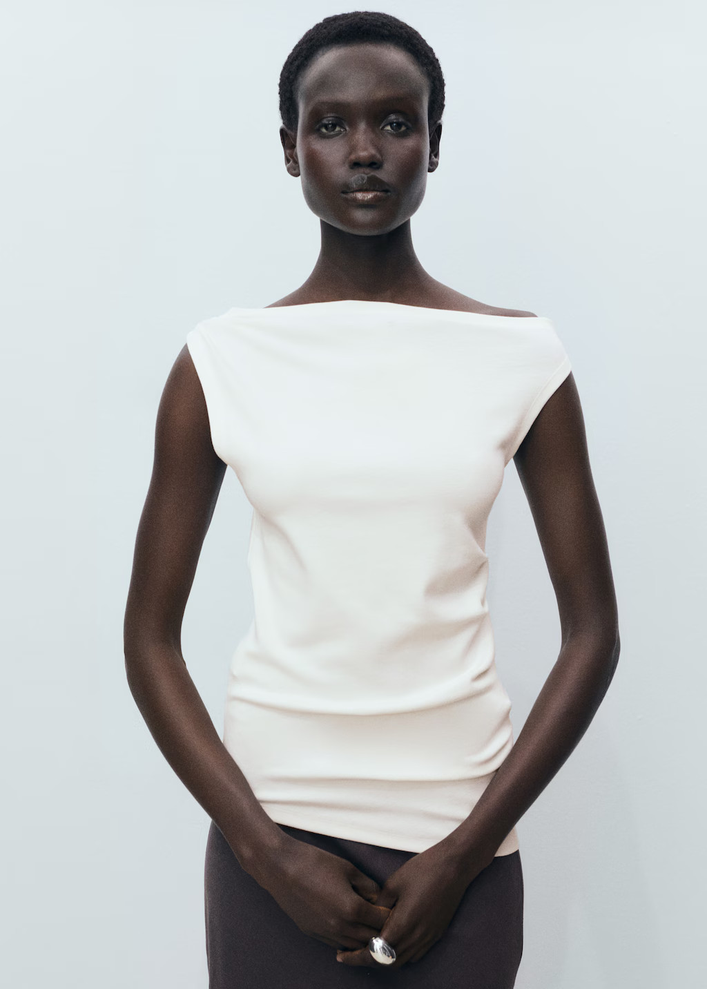 Asymmetrical modal top - Women | MANGO USA | Mango (US/MX/AU)