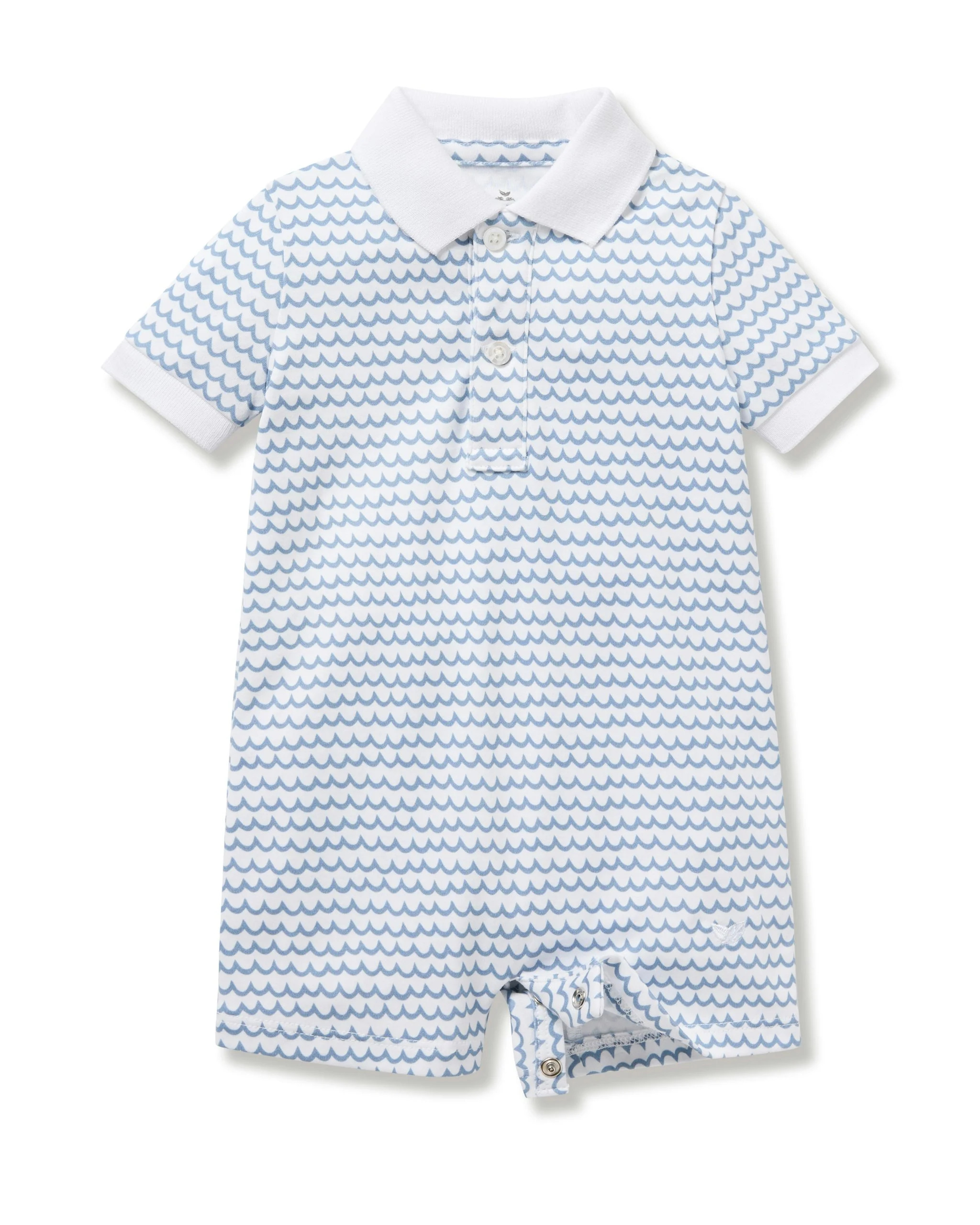 Baby's Pima Louis Play Romper in La Mer | Petite Plume